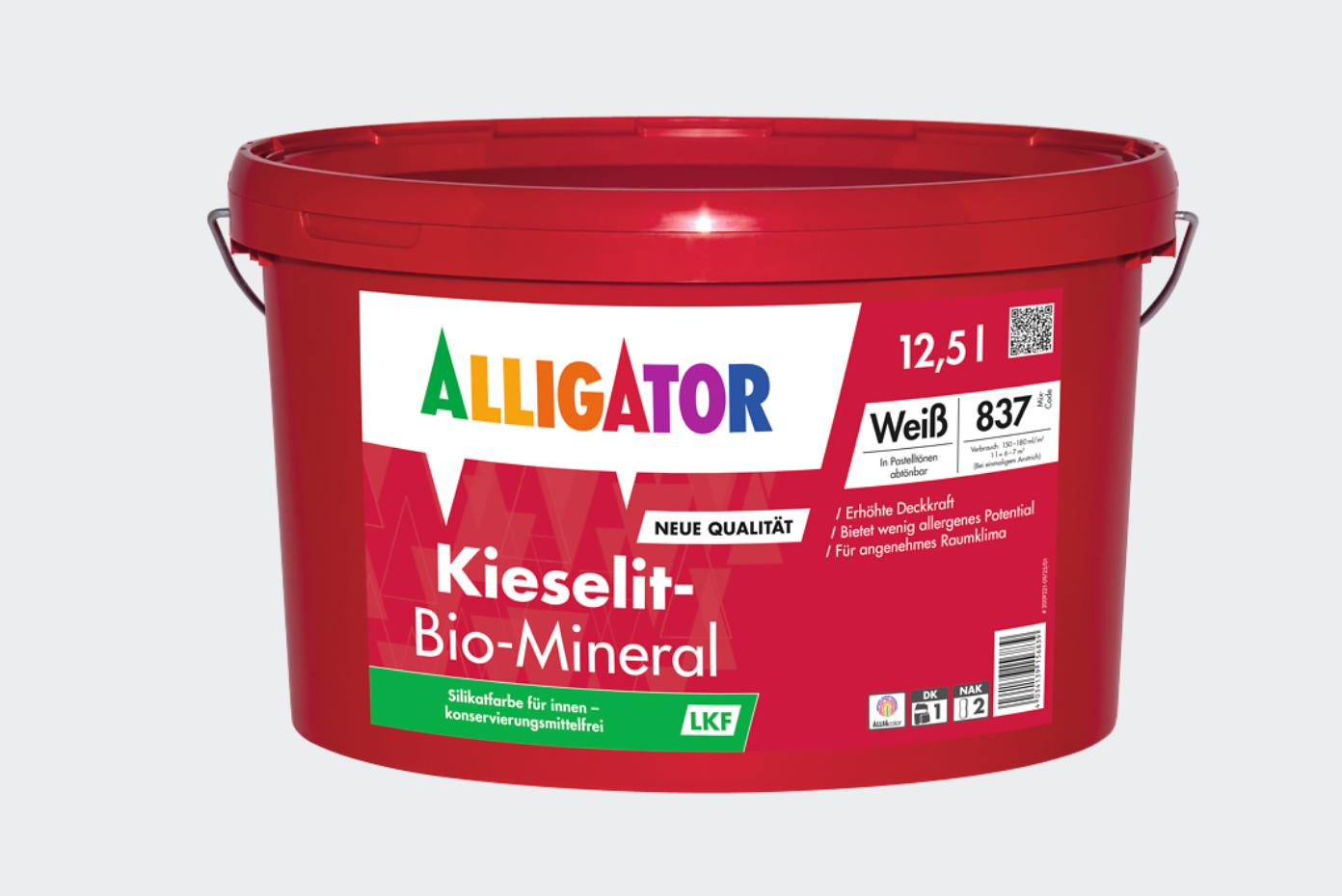 Alligator Kieselit Bio-Mineral LKF — Silikat-Innenfarbe ohne Konservierungsmittel