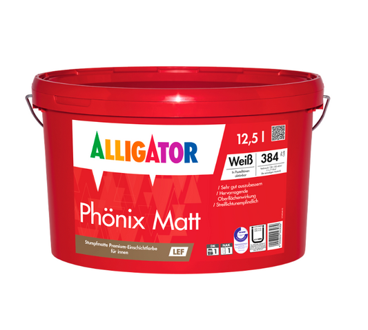 Alligator Phönix Matt LEF — Premium-Wandfarbe mit Deckkraftklasse 1